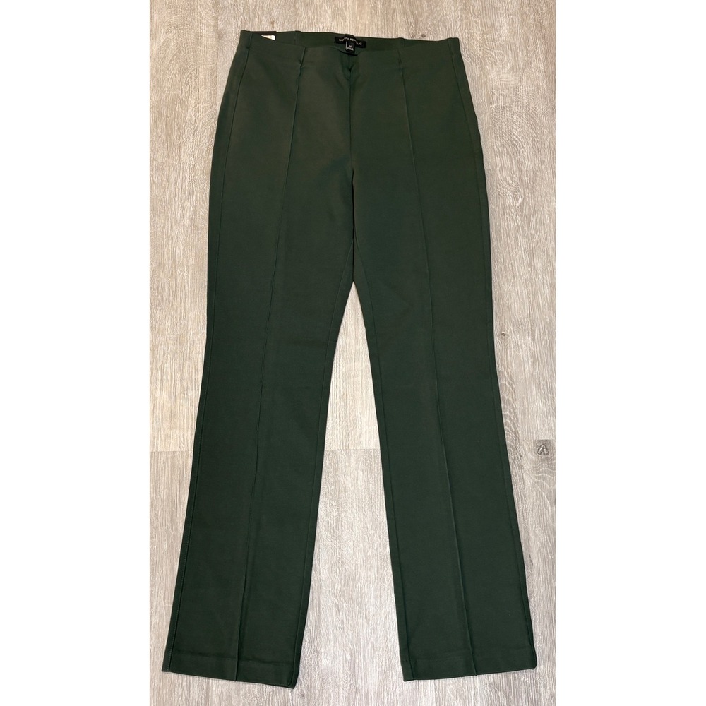 Banana Republic Womens Green Ponte‎ Pintuck Slim Leg Pull On Pants M NEW